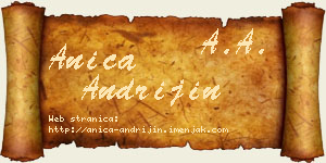 Anica Andrijin vizit kartica